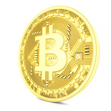 Bitcoin beyaz arka plan üzerinde izole 3d