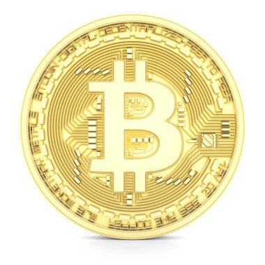 Bitcoin beyaz arka plan üzerinde izole 3d.