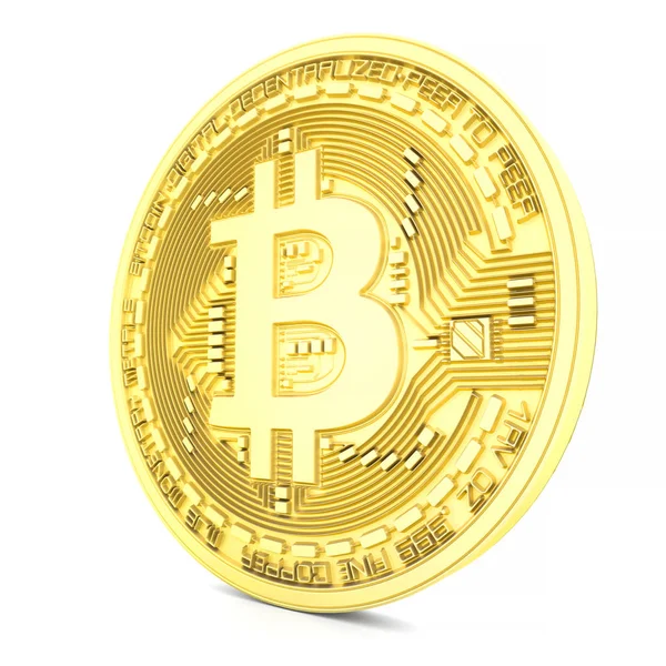 Bitcoin Isolato Sfondo Bianco — Foto Stock