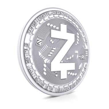 Zcash beyaz arka plan üzerinde izole 3d
