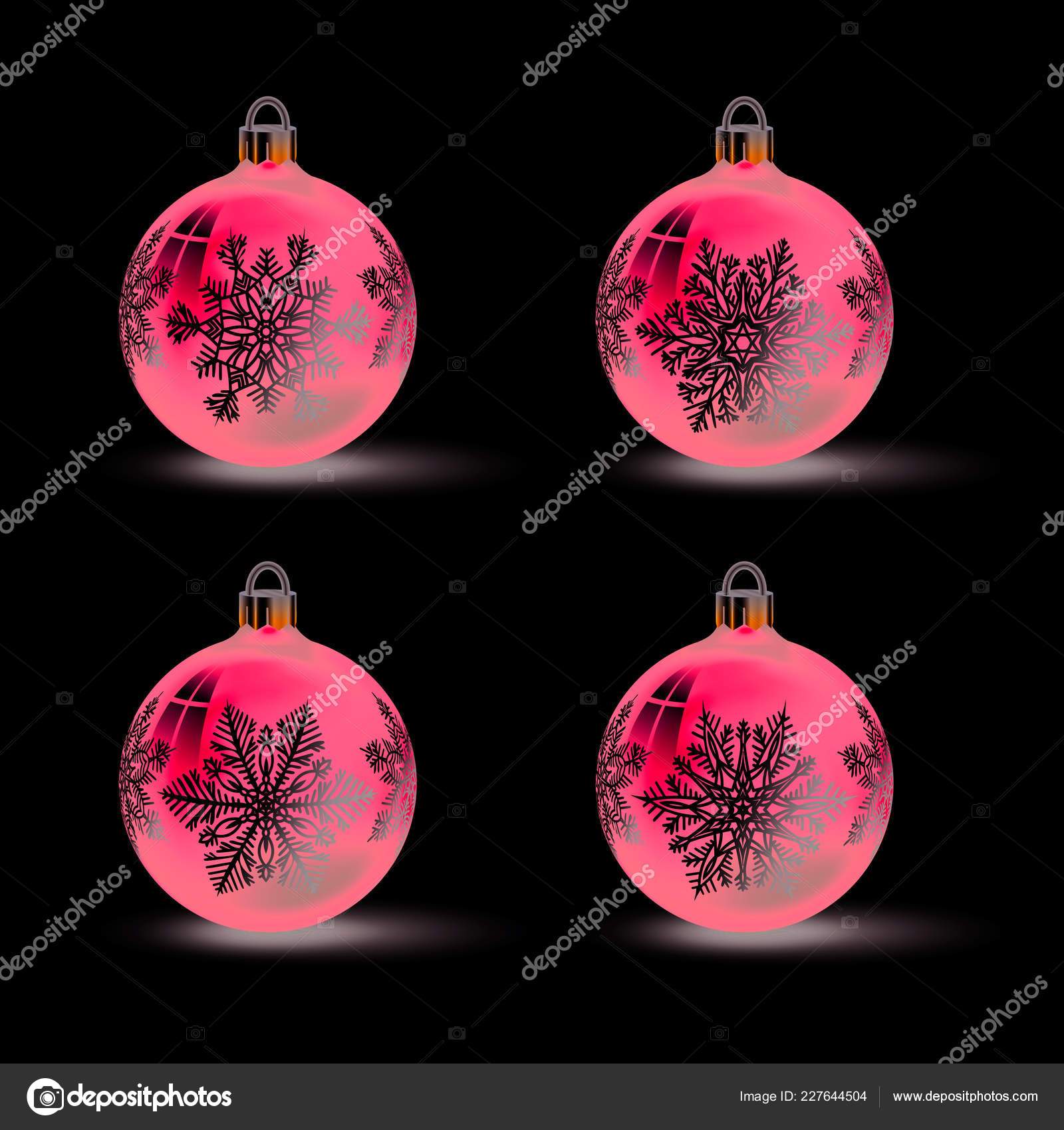 Boules Noël Avec Ornement Flocon Neige Différentes Sujet