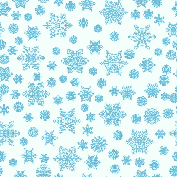 Snowflakes Seamless Pattern Christmas Decoration Cards Fabric Gift Wrapping Vector — Stock Vector