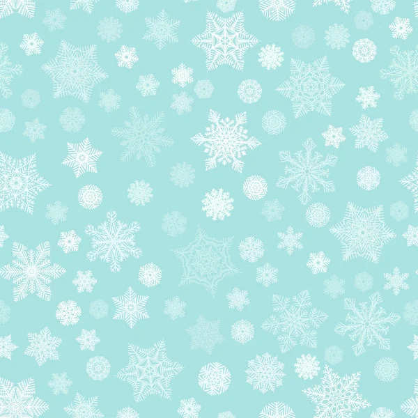Snowflakes Seamless Pattern Christmas Decoration Cards Fabric Gift Wrapping Vector — Stock Vector