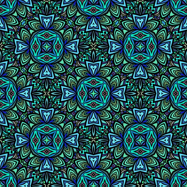 Patrón Sin Costuras Azulejo Mosaico Estilo Marroquí Adorno Tradicional Islámico — Vector de stock