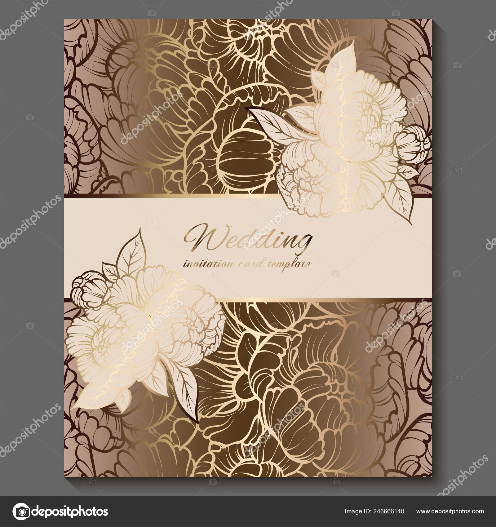 Antique Royal Luxury Wedding Invitation Gold White Background Frame Place  Stock Vector by ©MiaMilky 246666140