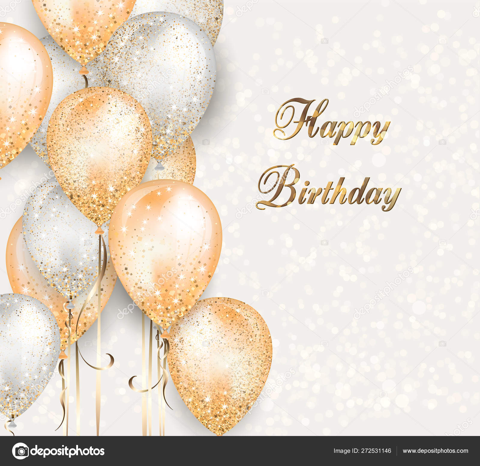 Glossy golden number balloon with hanging string Vector Image