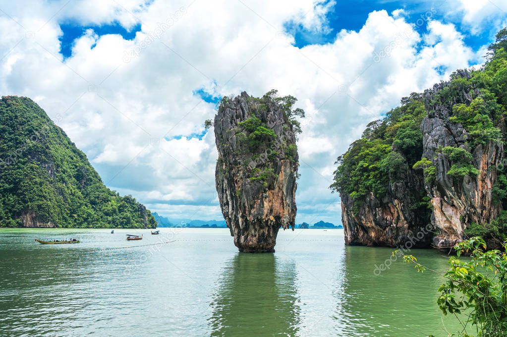 James Bond Island also call Nail Island, is a small limestone cliff, vertical stand on the sea with 20 metres high. Its diameter ranging in the top around 8 metres and bottom around 4 metres.