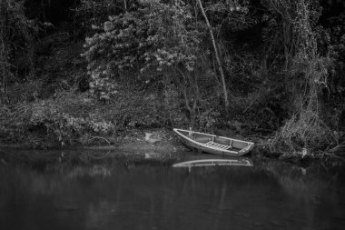 Göl yansıması olan Phuket, Tayland. Bir ayna gibi göl yüzeyine yansıtmak yukarıdaki resimde, manzara çift görüntü.