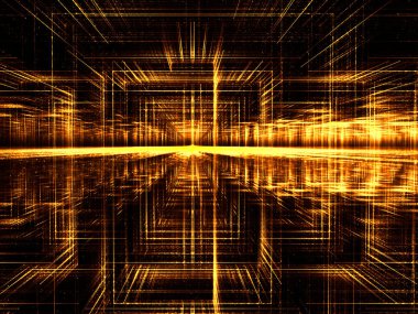 Yolu geleceğe - soyut dijital olarak oluşturulan görüntü