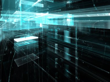 Cam duvarlar - soyut dijital görüntü oluşturulan