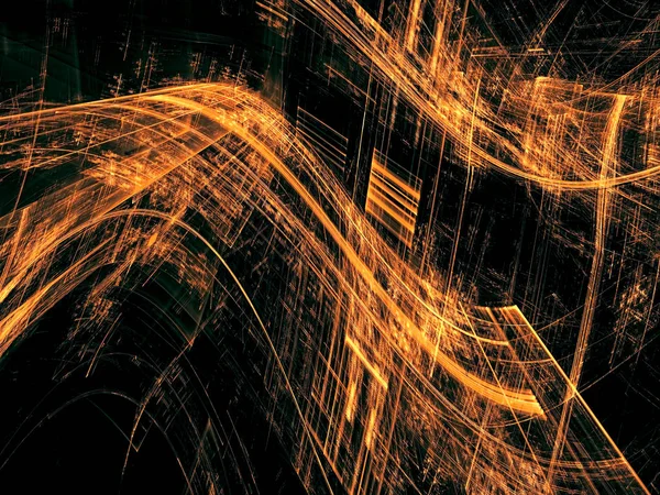 Eğri yüzey, kılavuz ve ışık efektleri ile teknoloji stili arka plan. Bilgisayar tarafından oluşturulan soyut resim - 3d çizim kapakları, web tasarım, posterler için.