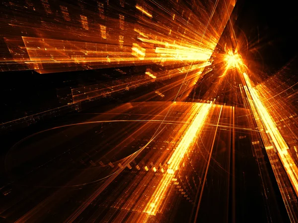 Altın arka plan - cam portal. Soyut bilgisayar tarafından oluşturulan 3d çizim. Fraktal arka plan bilim-kurgu, modern teknoloji veya sanal gerçeklik tasarım projeleri için.