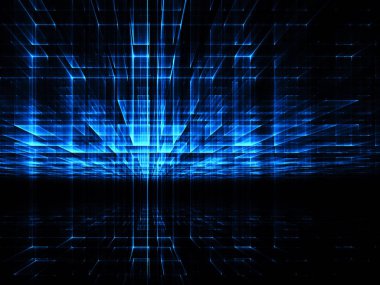 Perspektif duvar - soyut dijital görüntü oluşturulan