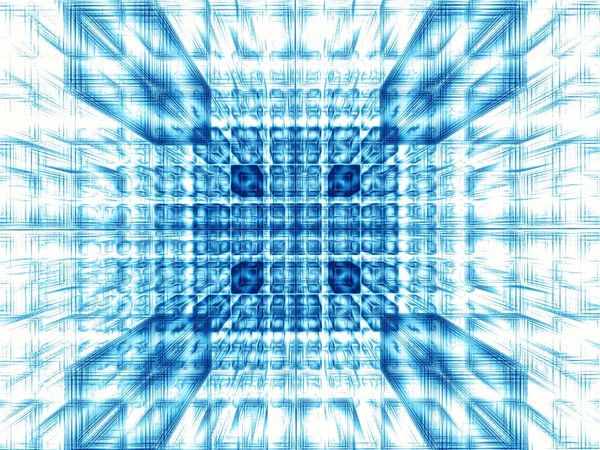 抽象分形井或隧道数字生成图像 — 图库照片