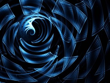 Soyut girdap veya tünel dijital olarak oluşturulan görüntü