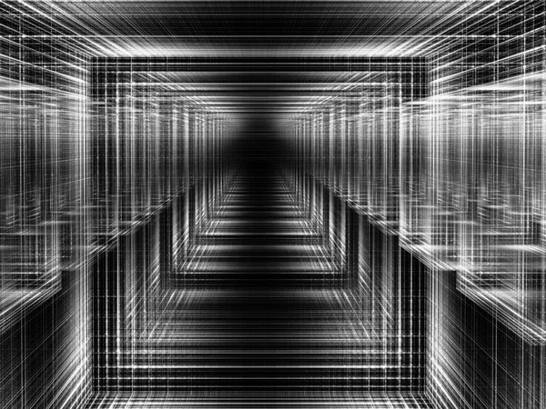 Abstrakta futuristiska gråskala portal - digitalt genererade bilden — Stockfoto
