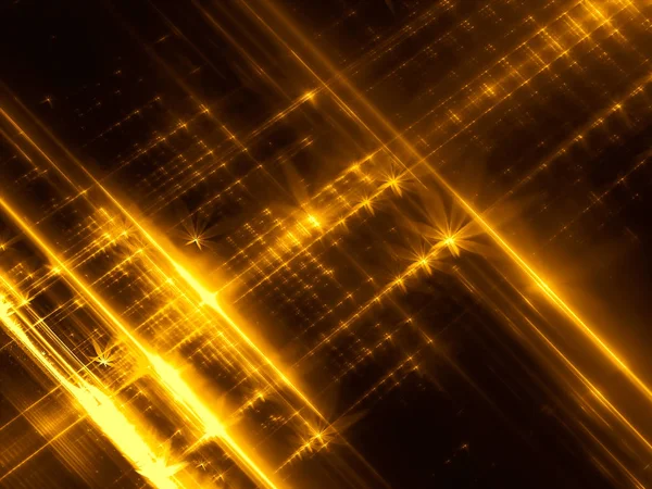 Arany Hátteret Rács Csillagok Könnyű Efffects Absztrakt Számítógéppel Generált Kép — Stock Fotó
