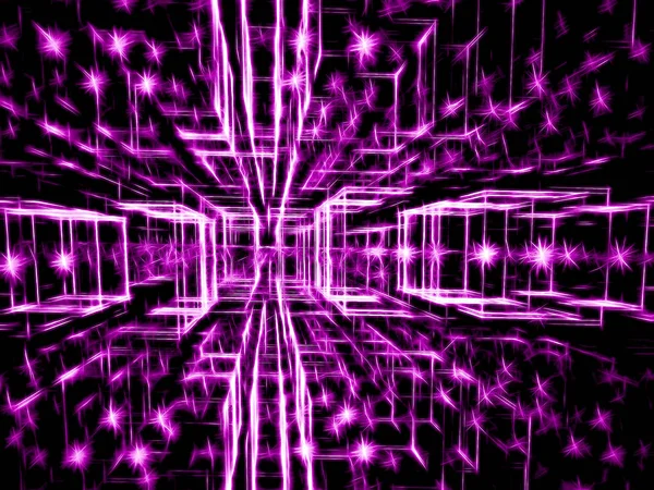 Abstract Paars Neon Gloeiende Achtergrond Heldere Lijnen Zoals Waren Computer — Stockfoto