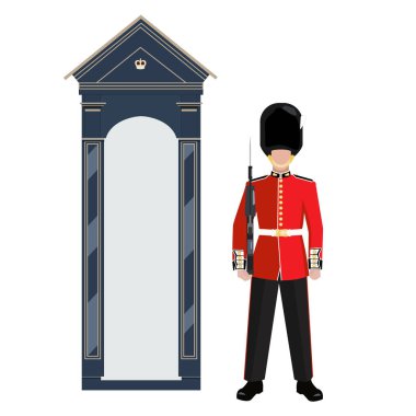 Grenadier muhafız Buckingham Sarayı - vektör çizim dışında nöbetçi