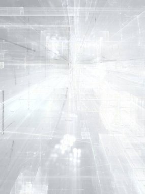 Herhangi bir amaç için beyaz fraktal illüstrasyon - soluk zemin