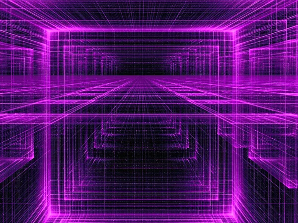 Fondo de tecnología abstracta - túnel o portal - imagen generada digitalmente —  Fotos de Stock