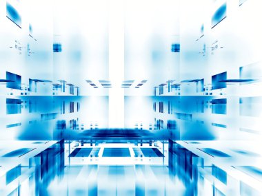 Teknoloji tarzında soyut beyaz ve mavi arka plan - dijital olarak oluşturulan görüntü