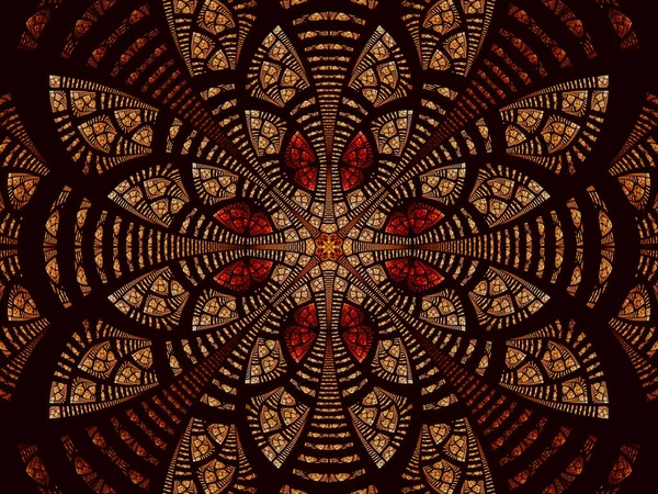 Абстрактный фрактальный цветок или мандала - цифровое изображение — стоковое фото