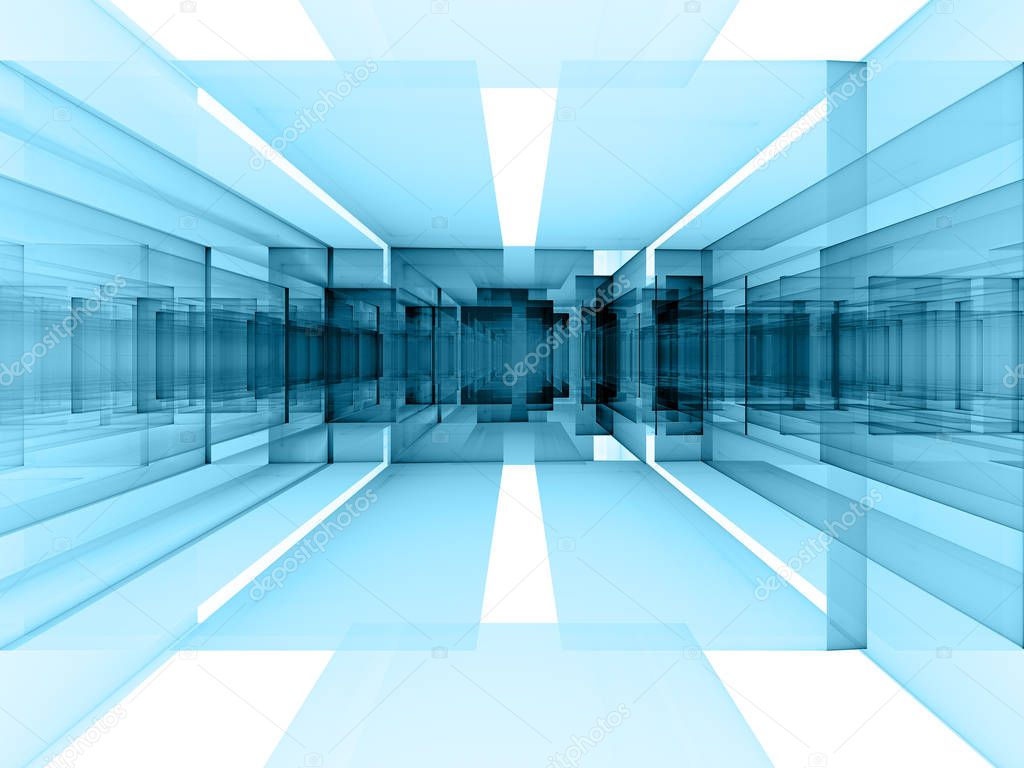 Abstract portal or data center - digitally generated image