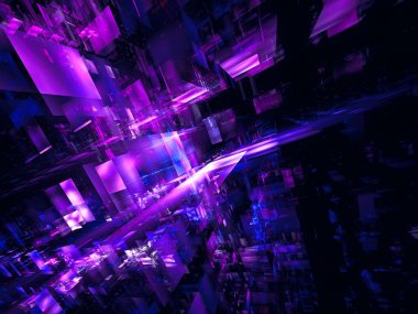 Blokların soyut yapısı - dijital olarak oluşturulan 3d illüstrasyon