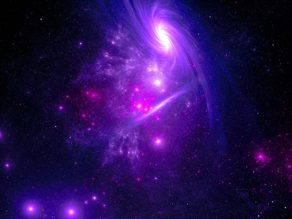A tér háttere: galaxisok és csillagfürtök-digitálisan generált kép — Stock Fotó