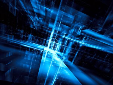 Perspektif arka plan - soyut dijital oluşturulan 3d illüstrasyon