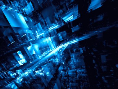 Blokların soyut yapısı - dijital olarak oluşturulan 3d illüstrasyon