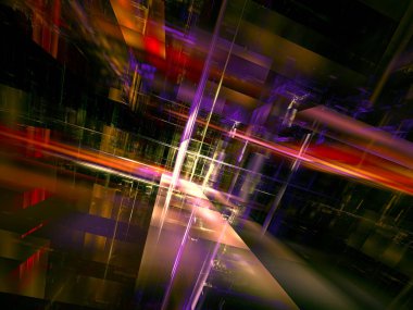 Perspektif arka plan - soyut dijital oluşturulan 3d illüstrasyon