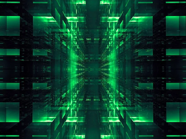 Soyut veri merkezi veya portal - dijital olarak oluşturulan görüntü