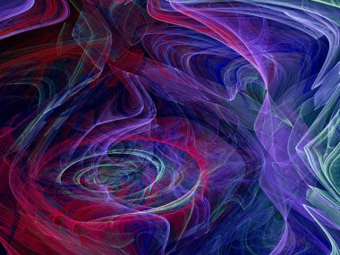 Soyut kaos eğrileri ve vuruşlar - dijital olarak oluşturulan görüntü