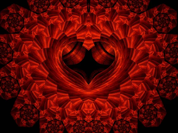 Abstrakcyjny wzór z sercem i spiralami - cyfrowo generowany obraz — Zdjęcie stockowe