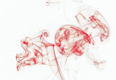 Beyaz bir arka plan üzerinde renkli duman