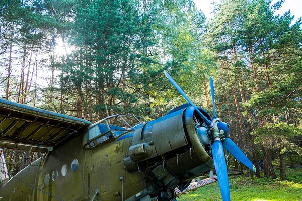 Aviones Antiguos Preparándose Para Despegar Fondo Cielo Tormentoso — Foto de Stock