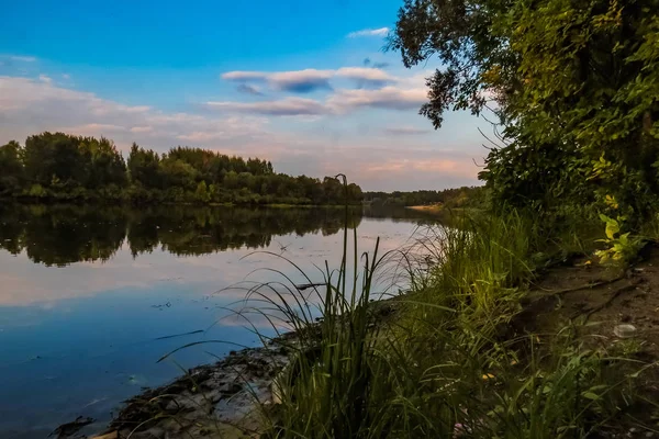 Яркий Закат Солнце Садится Горизонт Прекрасный Вид — стоковое фото