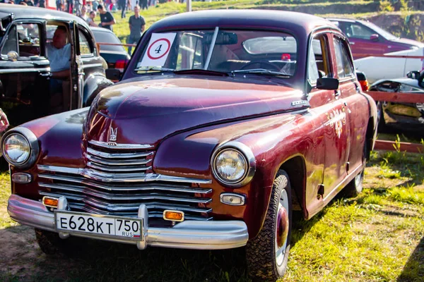 Tver Russia 2019年9月 在露天展示复古汽车 古董车节 — 图库照片