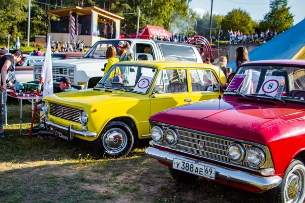 Tver Rússia Setembro 2019 Demonstração Carros Retro Livre Festival Carros — Fotografia de Stock