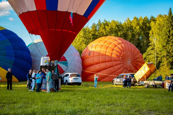 Tver Rusya Eylül 2019 Balon Festivali Gökyüzünde Çok Renkli Sıcak — Stok fotoğraf