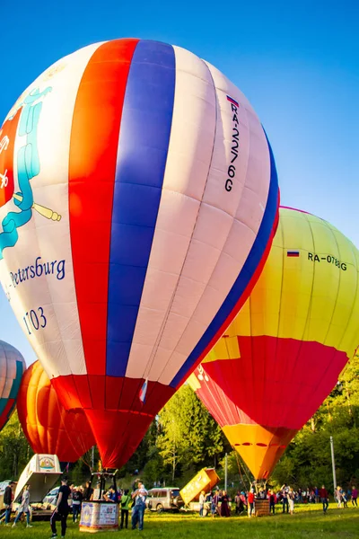 Tver Russie Septembre 2019 Festival Montgolfière Montgolfières Multicolores Dans Ciel — Photo