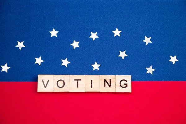 USA Election Day - November 3, 2020. Voting concept. Sign on a red and blue background.