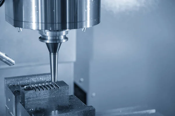 The CNC milling machine cutting the injection mold part — Stock Photo, Image