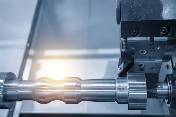 Cnc Draaibank Machine Draaiende Machine Snijden Van Staaf Aluminium Technologie — Stockfoto