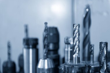 Kesici alet Cnc makine katı son-değirmen aracı ışık mavi sahne için çeşitli tip.