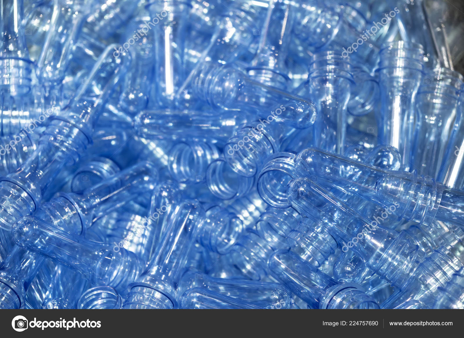 Preform Shape Pet Bottle Blowing Plastic Bottle Process Light Blue Stock Photo Image By C Phuchit A Gmail Com