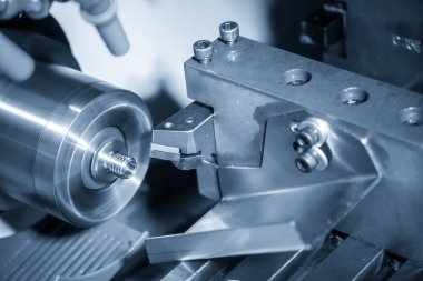 Cnc Torna veya iş parçacığı metal şaft kesme dönüm makine. Merhaba-teknoloji üretim süreci.