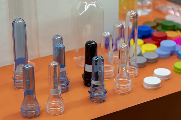 Muestra Forma Preforma Botellas Plástico Para Proceso Fabricación Fábrica Bebidas — Foto de Stock